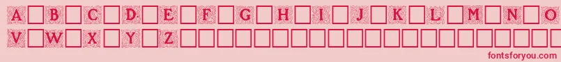 RoycroftInitials-Schriftart – Rote Schriften auf rosa Hintergrund