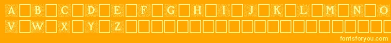 RoycroftInitials Font – Yellow Fonts on Orange Background