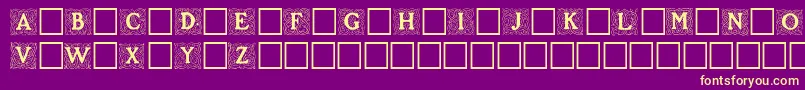 RoycroftInitials Font – Yellow Fonts on Purple Background