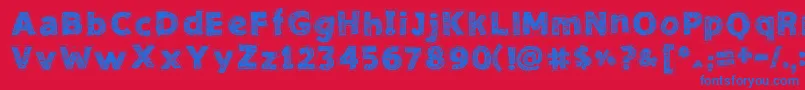 NeedleworkGood Font – Blue Fonts on Red Background