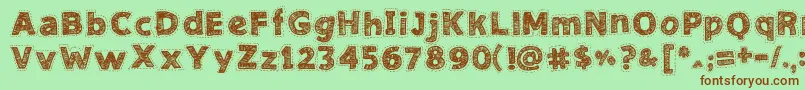 NeedleworkGood Font – Brown Fonts on Green Background