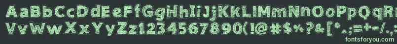 NeedleworkGood Font – Green Fonts on Black Background