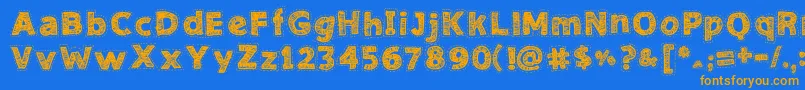 NeedleworkGood Font – Orange Fonts on Blue Background