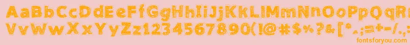 NeedleworkGood Font – Orange Fonts on Pink Background