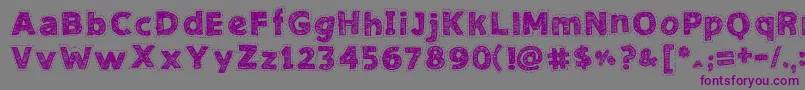 NeedleworkGood-Schriftart – Violette Schriften auf grauem Hintergrund