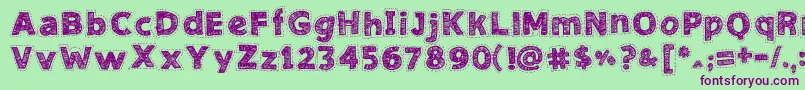 NeedleworkGood Font – Purple Fonts on Green Background