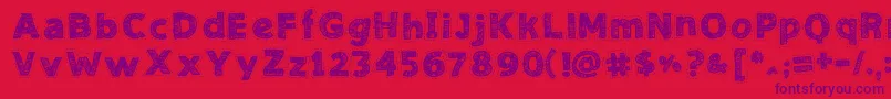 NeedleworkGood Font – Purple Fonts on Red Background