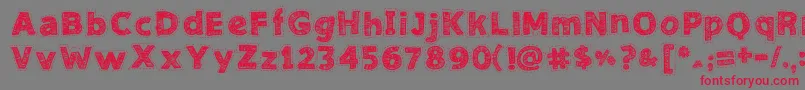 NeedleworkGood Font – Red Fonts on Gray Background