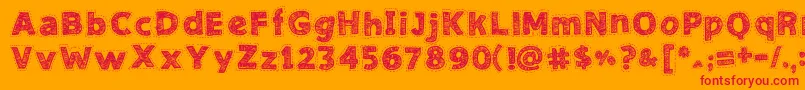 NeedleworkGood Font – Red Fonts on Orange Background