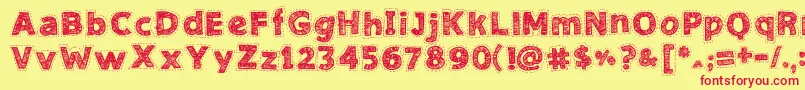 NeedleworkGood Font – Red Fonts on Yellow Background