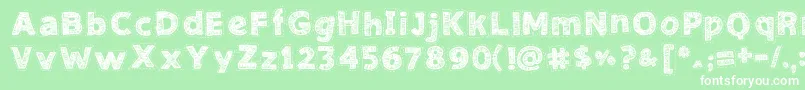 フォントNeedleworkGood – 緑の背景に白い文字