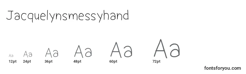 Размеры шрифта Jacquelynsmessyhand