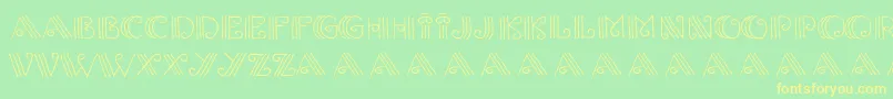 フォントColumnion – 黄色の文字が緑の背景にあります