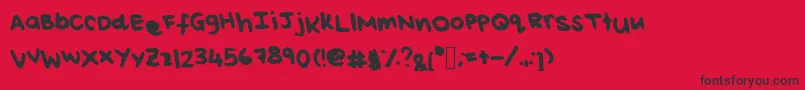 フォントReisHandwritingThick – 赤い背景に黒い文字