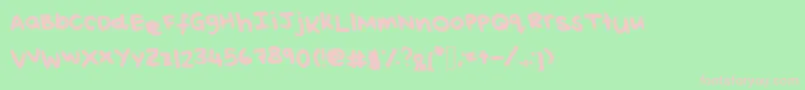フォントReisHandwritingThick – 緑の背景にピンクのフォント