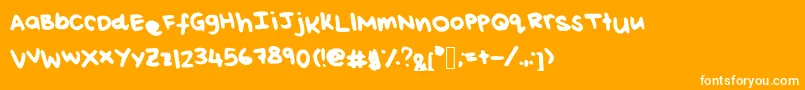 Fonte ReisHandwritingThick – fontes brancas em um fundo laranja