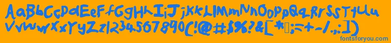 フォントJjweb2 – オレンジの背景に青い文字