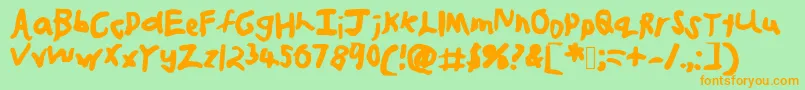 Jjweb2 Font – Orange Fonts on Green Background