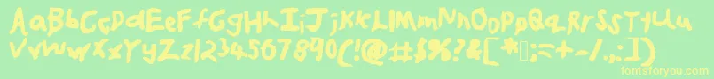 Jjweb2 Font – Yellow Fonts on Green Background