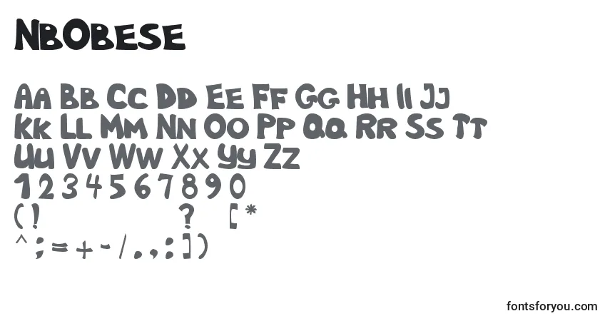NbObese-fontti – aakkoset, numerot, erikoismerkit