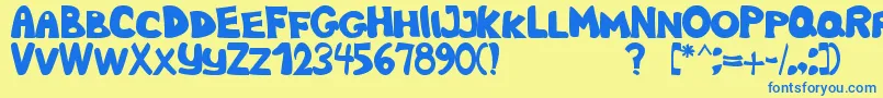 NbObese Font – Blue Fonts on Yellow Background