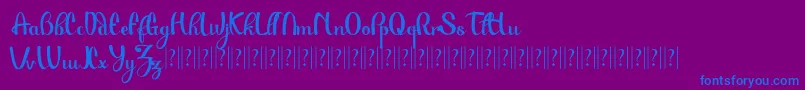 PauloPacito-Schriftart – Blaue Schriften auf violettem Hintergrund