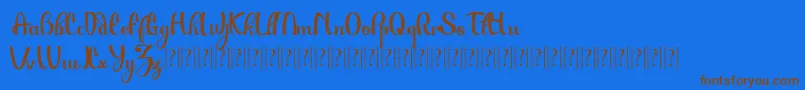 PauloPacito Font – Brown Fonts on Blue Background