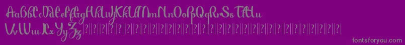 フォントPauloPacito – 紫の背景に灰色の文字