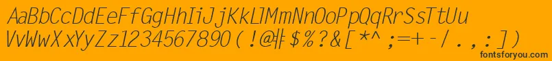 Czcionka MicrofineSsiItalic – czarne czcionki na pomarańczowym tle