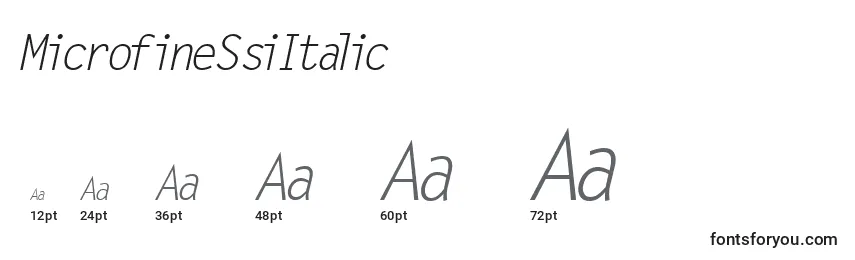 MicrofineSsiItalic Font Sizes