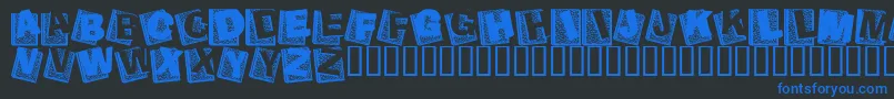 Agend Font – Blue Fonts on Black Background