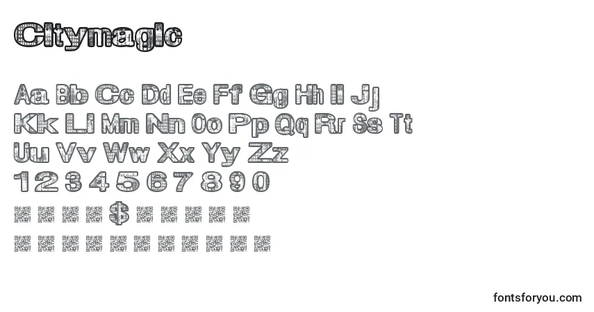 Citymagic-fontti – aakkoset, numerot, erikoismerkit