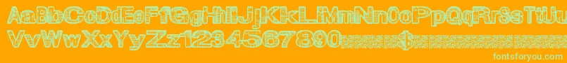 Citymagic Font – Green Fonts on Orange Background