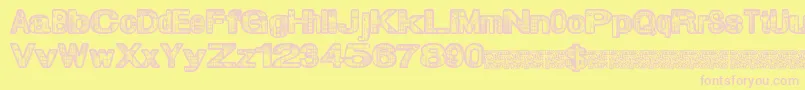 フォントCitymagic – ピンクのフォント、黄色の背景
