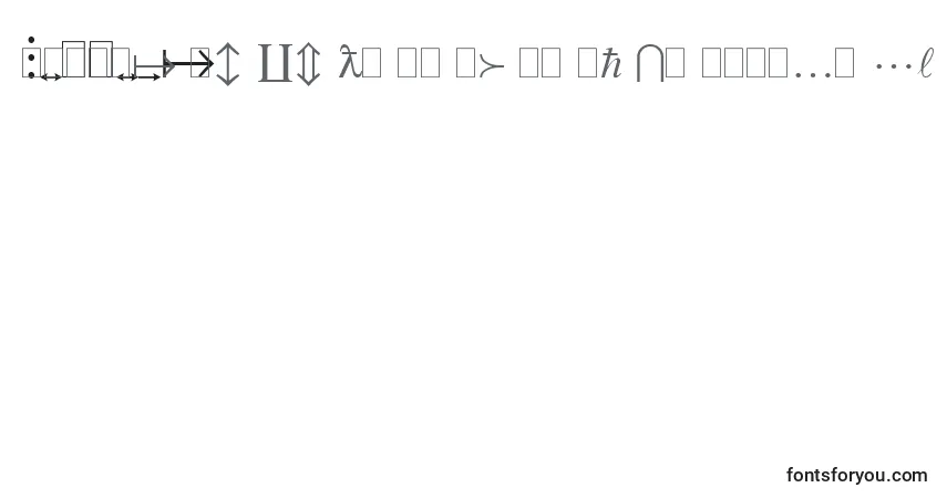 Schriftart Mtextra – Alphabet, Zahlen, spezielle Symbole