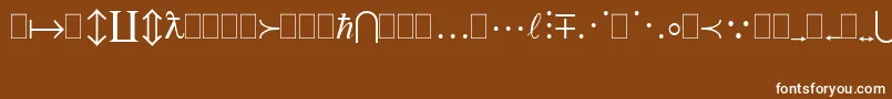 Mtextra-Schriftart – Weiße Schriften auf braunem Hintergrund