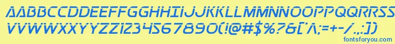 Postmasterlaser Font – Blue Fonts on Yellow Background