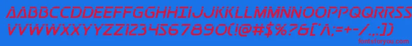 Czcionka Postmasterlaser – czerwone czcionki na niebieskim tle