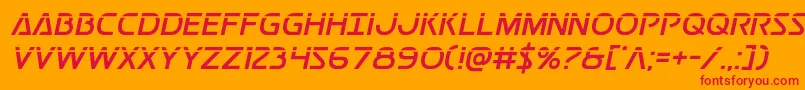 フォントPostmasterlaser – オレンジの背景に赤い文字