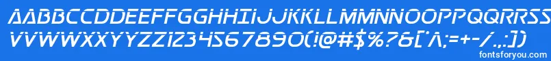 フォントPostmasterlaser – 青い背景に白い文字