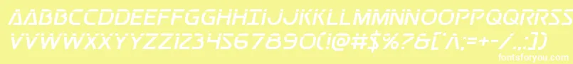 Postmasterlaser Font – White Fonts on Yellow Background