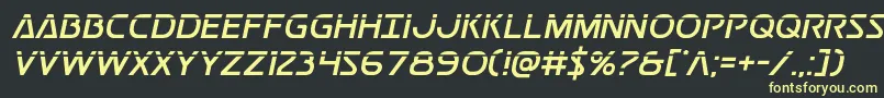 フォントPostmasterlaser – 黒い背景に黄色の文字