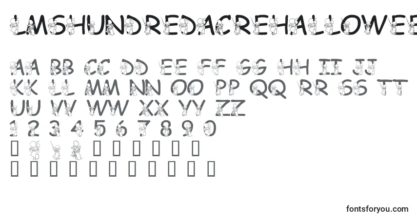 Шрифт LmsHundredAcreHalloween – алфавит, цифры, специальные символы