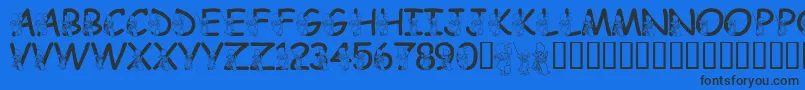 LmsHundredAcreHalloween Font – Black Fonts on Blue Background