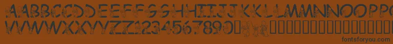 LmsHundredAcreHalloween Font – Black Fonts on Brown Background