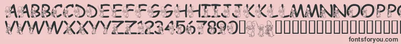 LmsHundredAcreHalloween Font – Black Fonts on Pink Background