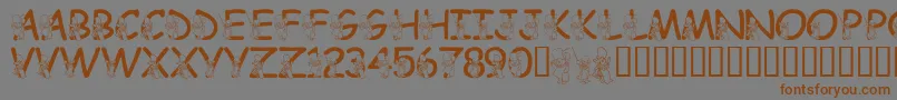 LmsHundredAcreHalloween Font – Brown Fonts on Gray Background