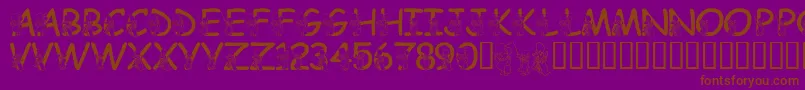 LmsHundredAcreHalloween Font – Brown Fonts on Purple Background