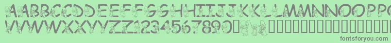 LmsHundredAcreHalloween Font – Gray Fonts on Green Background