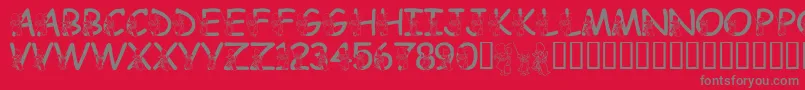 LmsHundredAcreHalloween Font – Gray Fonts on Red Background